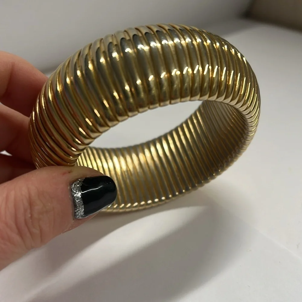 Tubogas 24K Goldplated Large Flexible Vintage 1980’s Bracelet